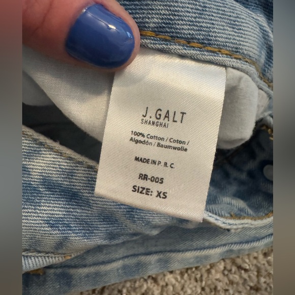 John Galt Brandy Melville High Waist Straight Leg Ankle Cutoff Jeans Button Fly - Picture 3 of 4